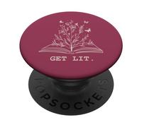 Library Book Wildflowers Lovers Literature Teacher PopSockets Adhesive PopGrip