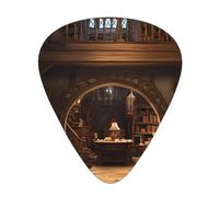 Library Bookcase 12 Pcs Guitar Picks, 0.46mm/0.71mm/0.96mm Thickness, Guitar Plectrum With Storage Case For Acoustic-Electric Guitar Ukulele Bass