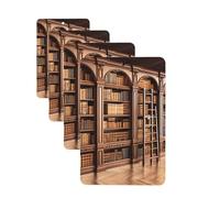 Library Bookcase Car Air Freshener Cards for Women Men 4 Pack Cute Car Accessories Long Lasting Scent Car Diffuser Hanging Auto Aromatherapy Tablets Car Fresheners Gifts