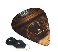 Library Bookcase Guitar Plectrums, 6 Guitar Plectrums, Double Sided Printing, For Acoustic Guitar, Bass, Ukulele, Electric Guitar (0.46 Mm 0.71 Mm 0.96 Mm)