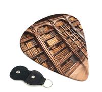 Library Bookcase Guitar Plectrums, 6 Guitar Plectrums, Printed on both sides for Electric Guitar Bass Ukulele (0.46 mm 0.71 mm 0.96 mm)