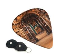 Library Bookcase Guitar Plectrums, 6 Guitar Plectrums, Printed on both sides for Electric Guitar Bass Ukulele (0.46 mm 0.71 mm 0.96 mm)