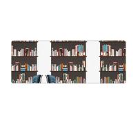 Library Bookcase Keyboard and Mouse Pad, Extra Large Desk Cover, Spill Resistance Mat for Smooth Tracking