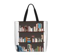 Library Bookcase Print Tote Bag Large Women Casual Shoulder Bag Handbag For Outdoors Holiday Weekender Travel Gifts