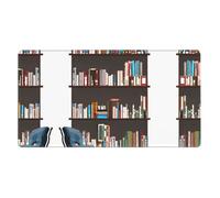 Library Bookcaseprinting Desk Mat Ideal for Large Mouse Pad, Horizontal Oversized Rubber Mouse Pad 16x29.5in,Office