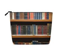Library Bookshelf 1 Print Makeup Bag for Women Large-Capacity Travel Toiletry Organizer Pouch Eco-Friendly
