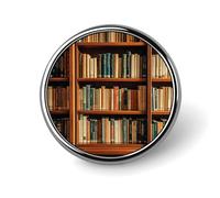 Library Bookshelf Book Backpack Pin Cute Brooch Decoration Brooches for Women Mens Lapel Pins for Suits Fashion Button Badges for Hat Backpacks Purses Jackets Shirt Suit Lapels-Circular