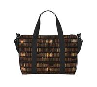 Library Bookshelf Book Large Weekender Bag for Travel, Water-Resistant Duffle Bag, Print Adjustable Shoulder Strap,3-5 Day Overnight Bag for Men Women