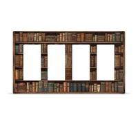 Library Bookshelf Book Outlet Cover,4-Gang Wall Plate Hidden Screw Face Plate,Thermoplastic Faceplate Cover Decorator Receptacle Outlet Light Switch Cover Size 8.3"x 4.7"for House