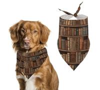 Library Bookshelf Book Pet Scarf Adjustable Pet Accessories Triangular Scarf Washable Floral Print Puppy Bib Bandana Stylish Comfortable Cat Scarves for Holiday Scarfs
