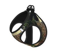 Library Bookshelf Book Print Adjustable Harness Leash Set For Cats And Dogs, Soft Breathable Kitten Puppy Mesh Vest With Reflective Design, Escape-Proof Lead For Small Pets Walking Training