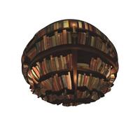 Library Bookshelf Book print Bath cap Large bath cap Fit for all lengths of hair Protects hair bath cap Reusable