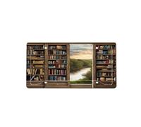 Library Bookshelf Book Print -Print Four-Hole License Plate Holder With Custom Designs - Weather Resistant & Easy Fit For Front/Rear Vehicles