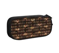 Library Bookshelf Book Print Stationery Bag Lightweight Pen Pouch School College Office Travel Boys Girls Adults