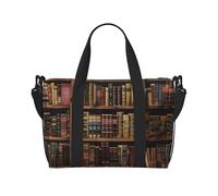 Library Bookshelf Book Print Travel Duffel Bag, Lightweight Water-Resistant Weekender Spacious Gym & Travel Bag for Men, Women & Teens