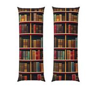Library Bookshelf Book Print Ultra Soft Microfiber Pillowcases, Breathable Long Pillow Case, Envelope Closure 20x60inch