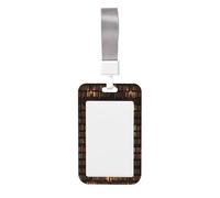 Library Bookshelf Book Printed Card Badge Holder with Neck Strap, Vertical Cards Holder Anti-Scratch and Easy-Scan, for Office, School