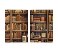 Library Bookshelf Book Printed Passport Cover Case Passport Holder For Travel Passport Cards Protector Travel Covers Wallet Case RFID Blocking Leather Card Case for Women Men, Library Bookshelf Book,