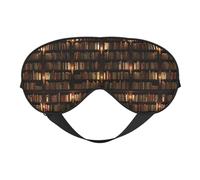 Library Bookshelf Book Printing Soft Eye Mask Reversible Cover for Travel Adjustable Strap Blackout Sleep