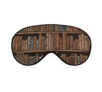 Library Bookshelf Book Sleep Mask for Women Men, Soft Eye Mask with Adjustable Strap for Sleeping, Light Blocking Travel Blindfold for Nap Comfortable Eye Cover for Home Office