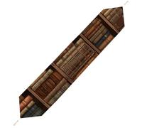 Library Bookshelf Book Table Runner for Dining Table, Short Plush Runners Washable & Durable Tablerunner Modern Home Decor for Wedding, Kitchen, Holiday 200*33cm