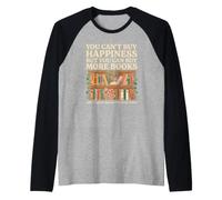 Library Bookshelf Humors Cannot Buy Happiness Buy Books Raglan Baseball Tee