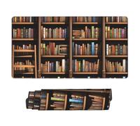 Library Bookshelf Mouse Pad Large Desk Mat XL PU Leather Desk Pad Waterproof Gaming Mousepad Easy Clean Desk Protector Mat Keyboard Mats, Writing Pad for Office Home 29.5 x 16 in