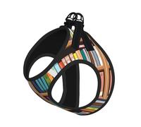 Library Bookshelf. Print Adjustable Reflective Harness Leash Set For Cats, Dogs And Small Pets, Soft Breathable Mesh Walking Vest With Escape-Proof Lead