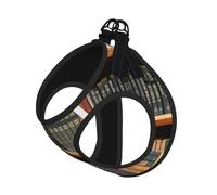 Library Bookshelf Print Dog Harness Adjustable Walk Puppy Harnesses Leash Clips Pet Harnesses Training Pet Vest