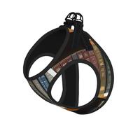 Library Bookshelf Print Dog Harness,Pet Leash Vest For Small To Medium Dogs,Perfect For Outdoor Adventures