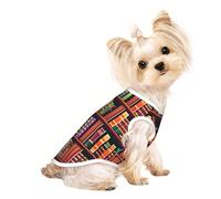 Library Bookshelf Print Dog Lightweight Shirt,Summer Cool Breathable Dog T-Shirts,Pet Sleeveless Stretchy Clothes
