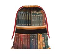 Library Bookshelf Print Gift Stylish Bags Holiday Parties Wedding Favors Candy Wrapping Storage Reusable