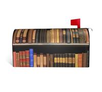 Library Bookshelf Print Personalized Mailbox Covers Wraps Magnetic Letter Box Cover Standard Size 21x18 in