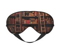 Library Bookshelf Print Versatile Eye Mask Full Coverage Sleep Aid Lightweight Breathable Travel Camping