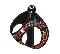 Library Bookshelf Printing Dog Summer Harness With Leash Set,Adjustable And Reflective Step-In Puppy Pet Vest Harnesses