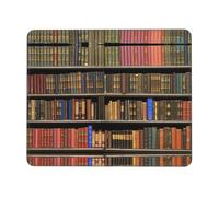 Library Bookshelf Printing Large Gaming Mouse Pad, Computer Keyboard Mouse Mat Desk Pad for Gaming Rooms, Home Offices