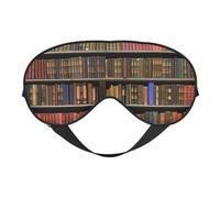 Library Bookshelf Printing Reversible Design Sleep Mask, Ideal for Camping, Meditation & Shifts, Snug Fit,No Light Leakage
