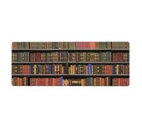 Library Bookshelf Washable Keyboard Mat Oversized Desk Pad for Easy Cleaning and Enhanced Workspace