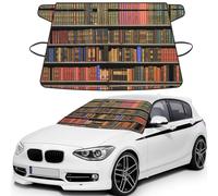 library bookshelf Waterproof Car Windshield Snow Cover, Printed Windshield Cover for Ice, Snow & Sun, Universal Size 69x42.5'', Suit for Most Vehicles