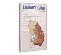 Library Card Art Print Classroom Book Posters Gifts For Readers Lover Wall Reading Nook Vintage Prints Ish Frame-style 12x18inch(30x45cm)