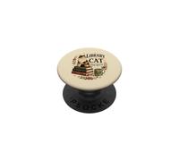 Library Cat Society Book Lover PopSockets Adhesive PopGrip