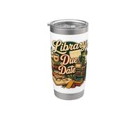 Library Due Date Bookworm Reader Stainless Steel Insulated Tumbler