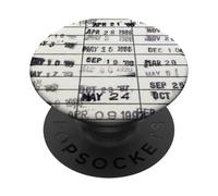 Library Due Date Cards Stamp Book Return Librarian Vintage PopSockets Adhesive PopGrip