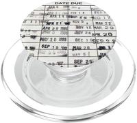 Library Due Date Cards Stamp Book Return Librarian Vintage PopSockets PopGrip for MagSafe