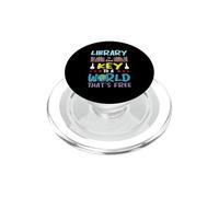 Library Is The Key To A World That's Free Funny Librarian PopSockets PopGrip for MagSafe