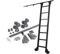Library Ladder Hardware Set, Retractable Rolling Track with Wheels for Sliding Movable Ladders - Includes Complete Installation Kit (No Ladder Included)