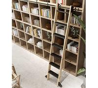 Library Ladder Rolling Kit Sliding Rail Track Hardware Kit Ladder Track System Sliding Wood Door Rail Kit Closet Kit Round Tube Carbon Steel Slide (No Ladder) (Size : 6.6ft/200cm Track Kit)