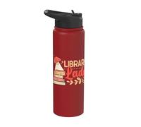 Library Lady Book Reader Bookworm Book Lover Librarian Stainless Steel Insulated Water Bottle