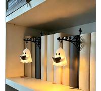 Library Lantern-Decorative Bookshelf Lighting,Antique Led Books Nook Lamp Ornament for Book Lovers, Home Desk Hanging Ornament, Unique Gifts for Book Lovers Readers，Ghost:2pcs