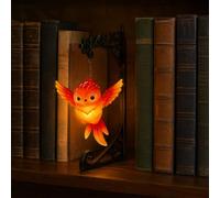 Library Lantern Decorative Bookshelf Lighting, Metal Bookend Shelf Insert | Hanging Owl Bookend Lamp Metal Shelf Night Light Decor for Home Library, Reading Nook and Book Lover Decor